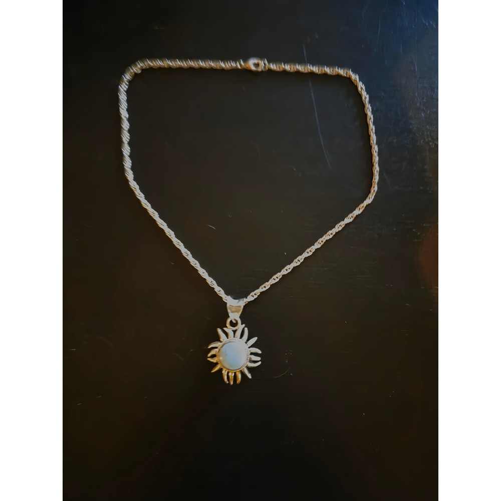 Mark Wasserman Samara‎ 925 Turquoise Sunburst Pendant Rope Chain Necklace - Picture 2 of 4